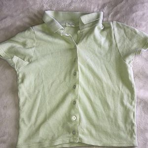 Brandy Melville mint green button up.